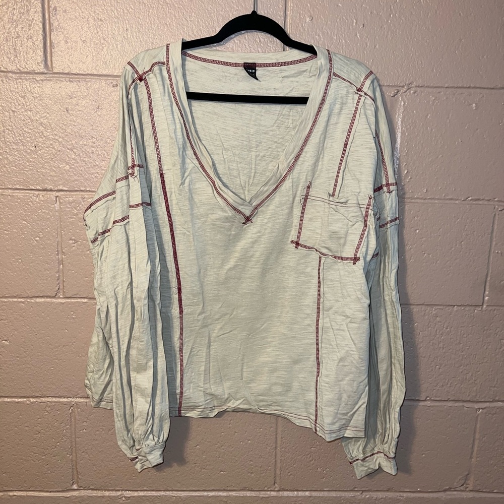 SHEIN Long Sleeve V-Neck Top